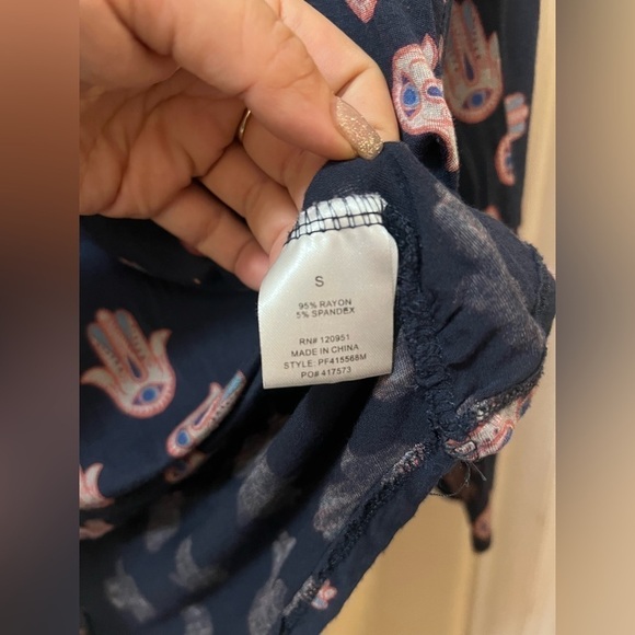 🔵Hamsa hand zip up back women’s top, Pink Rose, long sleeve multi coloured - Picture 3 of 6